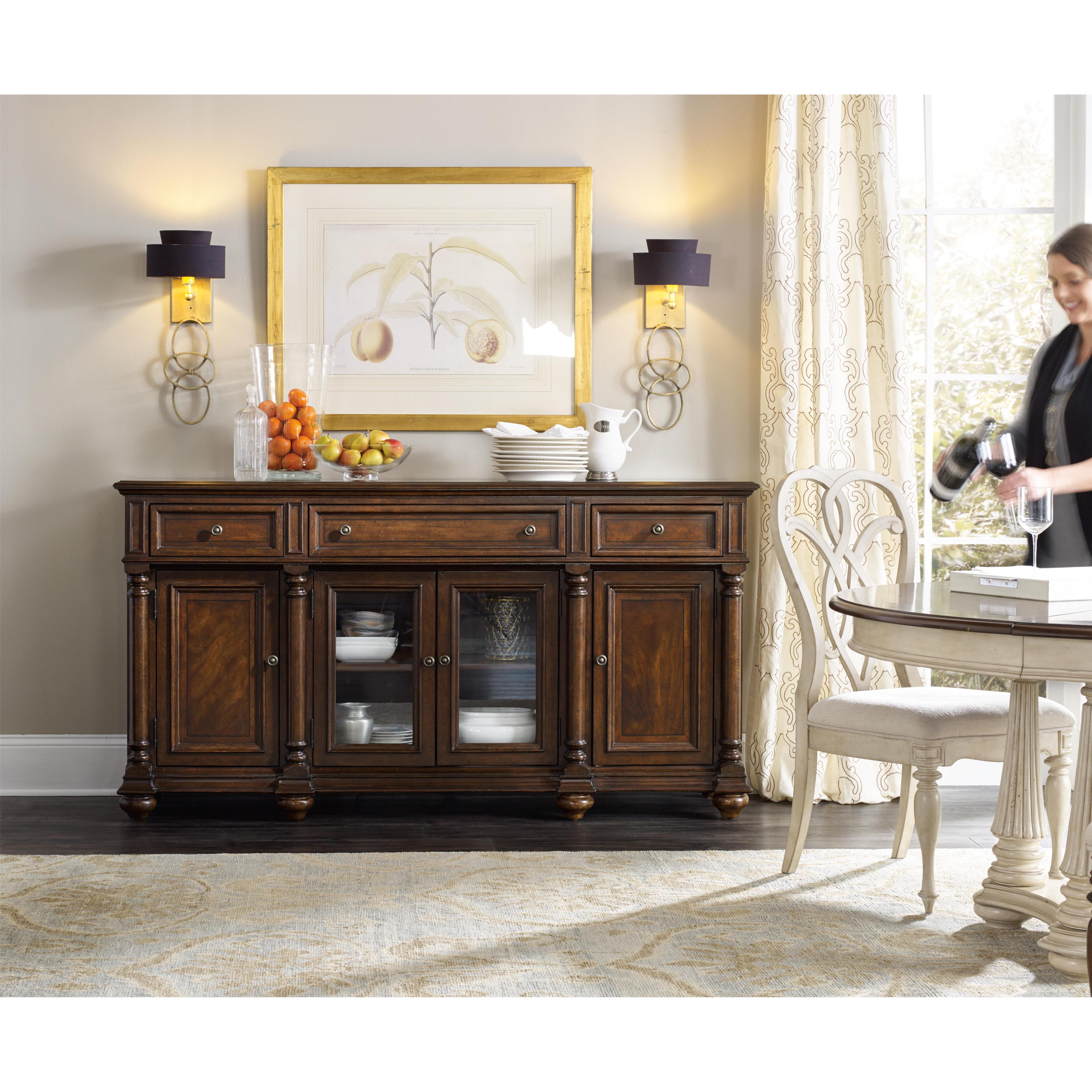 Hooker Furniture Leesburg Buffet with Silverware Tray Liner Belfort